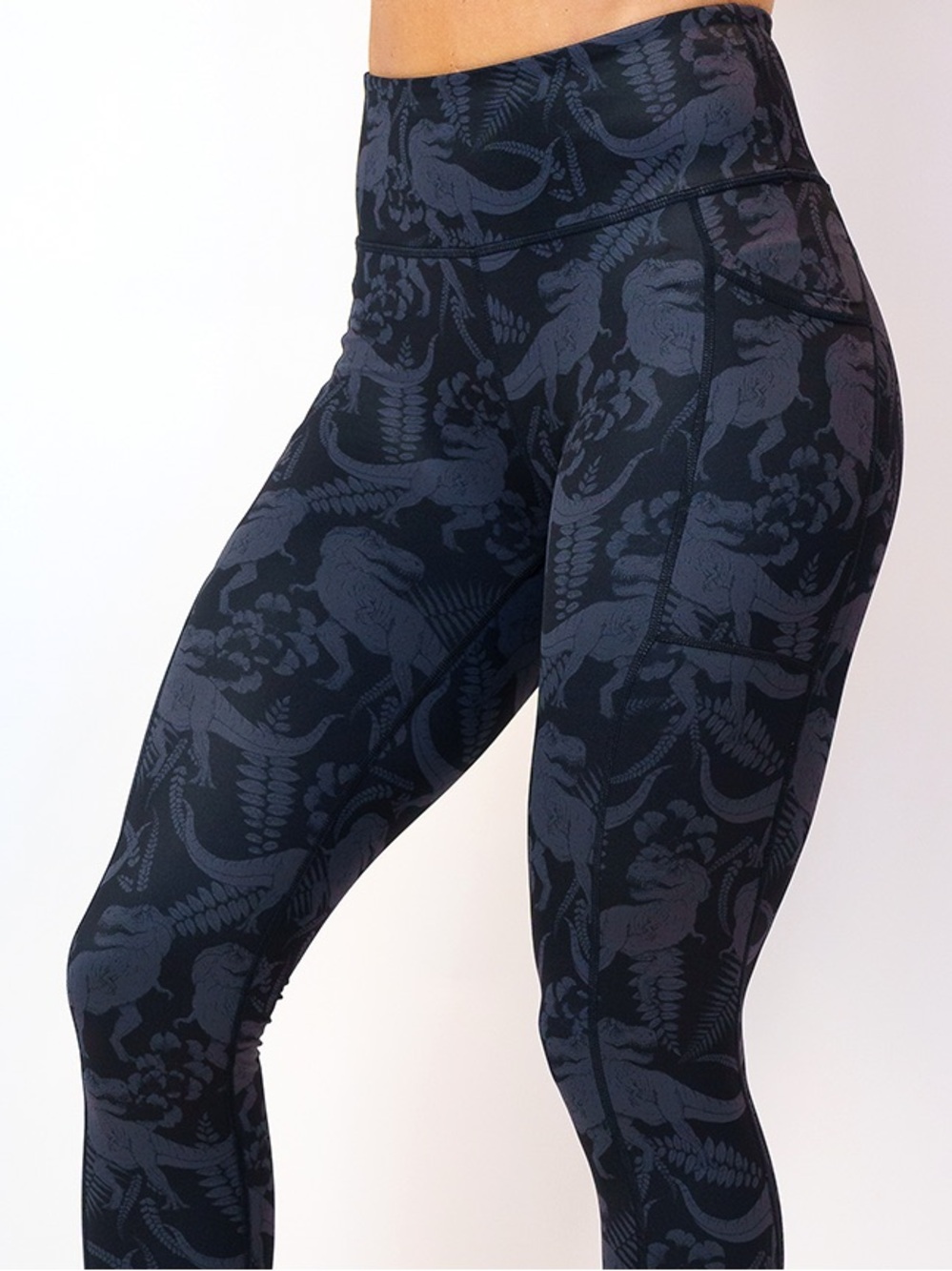 CVG T-Flex Full Length Pocket Leggings Dinosaur Gym CrossFit Athleisure.   Sk18